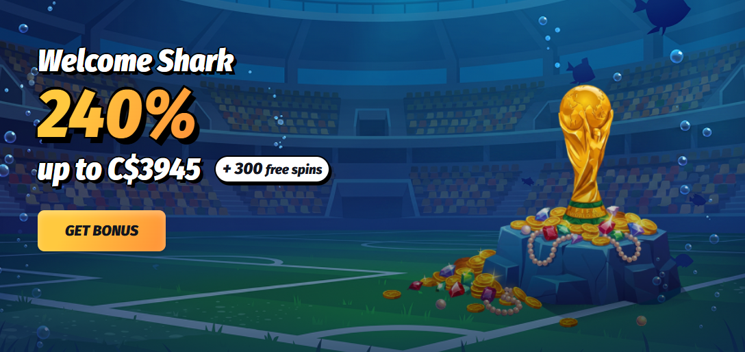 Winshark Casino player dashboard showing balance, active bonus and quick game shortcuts