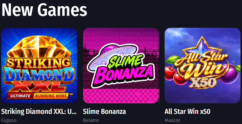 Winshark Casino games lobby with slot, live casino and crash game categories